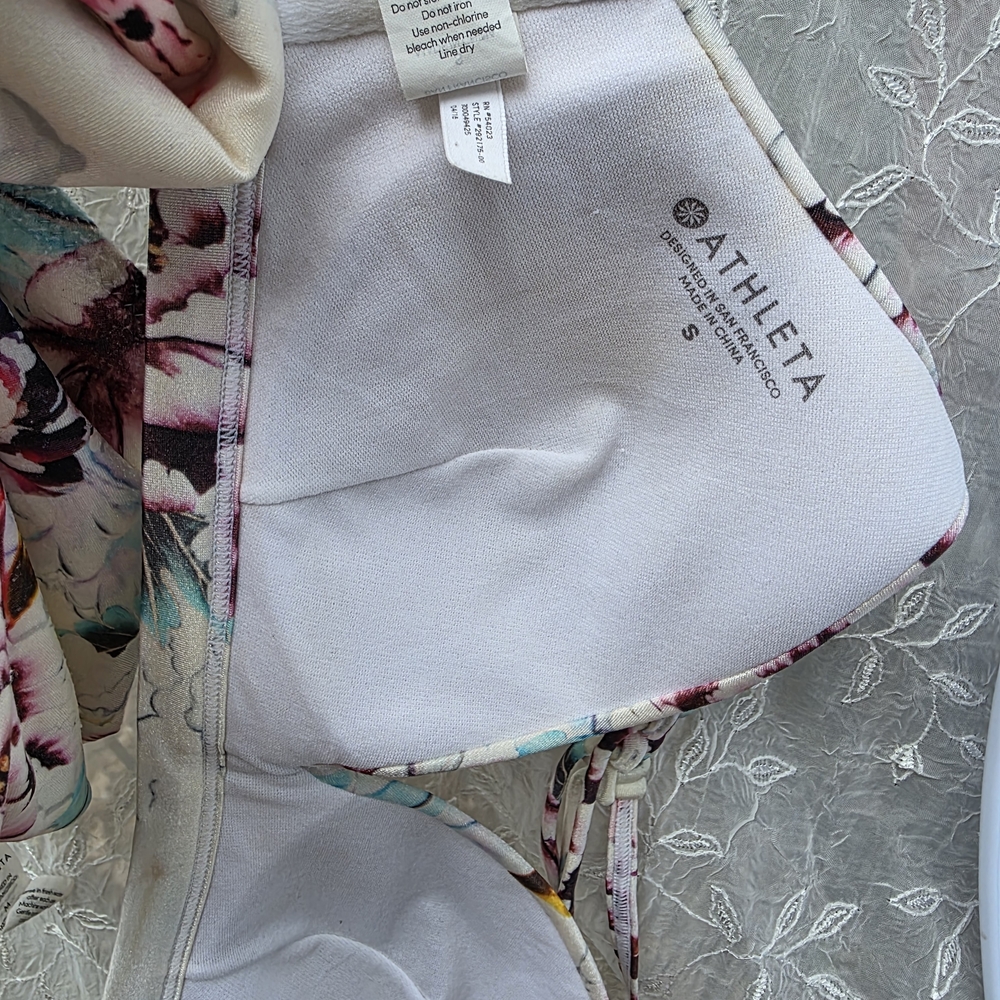 Athleta Bikini, String Pink, Cream Bikini Set, Pool, Beach Swimwear Two Piece - Picture 7 of 12